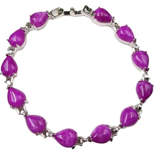 Noble purple 925 silver inlay hand chain hand on simple jade jewelry