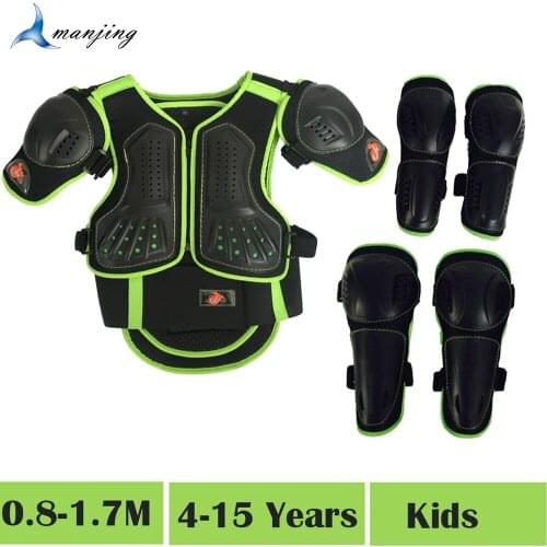 Children Youth Motocross Body Armor Riding Cycling Skating Vest armor Scooter Knee Elbow Guard Kids Waistcoat LL