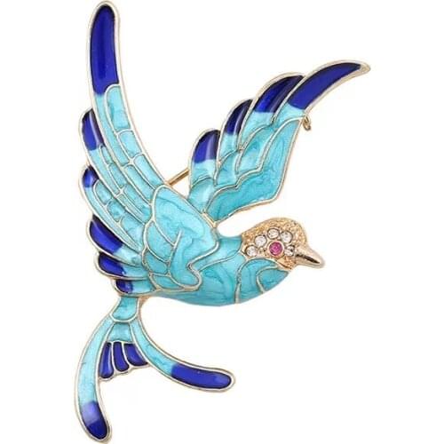 French style retro bird forest art fresh set diamond enamel brooch brooch overcoat windbreaker cardigan suit