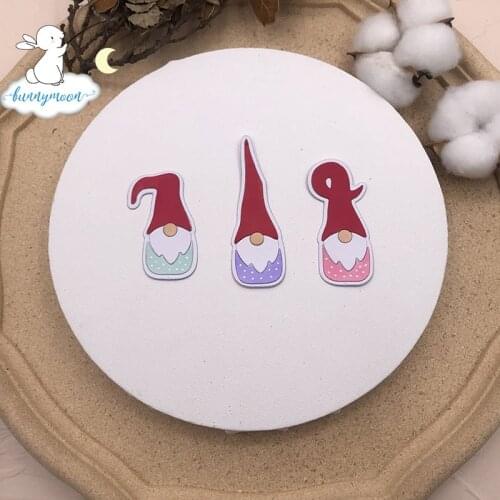 Bunnymoon Three Santa Claus Stitched Metal Cutting Die DIY Scrapbooking Craft Embossing Making Stencil Template