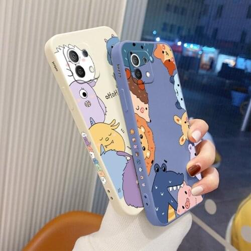 Cute Animal Case For Xiaomi Mi11 lite Ultra 11i 10T 9T Pro Lite 10 10S 9 8 lite Pro Poco F2 X2 F3 Pro Phone Back Cover Case