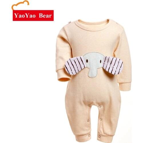 Baby Jumpsuit Newborn Clothes Romper Infant Onepiece Boys Girls O-neck Cotton Children Outwear Elephant 6-12 Months Babies Wear