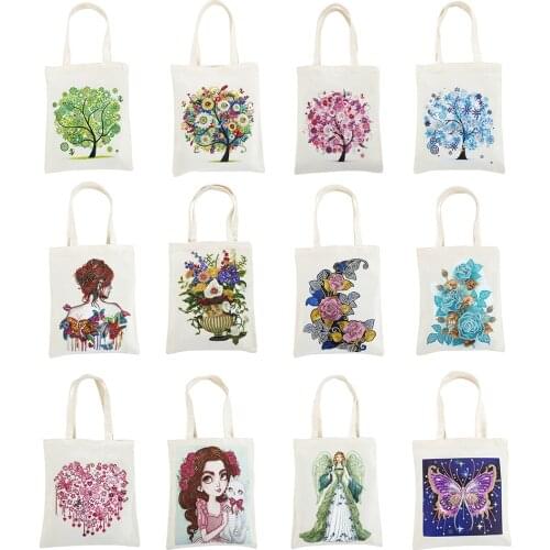 DIY Diamond Painting Handbag Mosaic Drill Reusable Eco-friendly Shopping Storage Bags Foldable Grocery Tote Home Organizer
