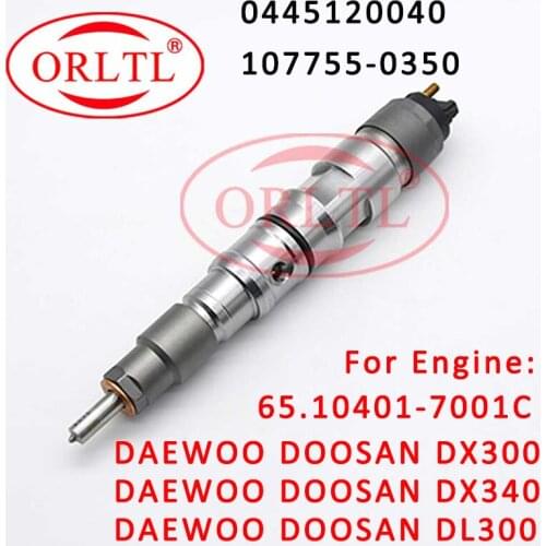 Diesel Nozzle Sprayer 0445120040 Common Rail Injector 107755-0350 Atomizer 65.10401-7001C For DAWWOO DOOSAN DX300 / DX340 /DL300