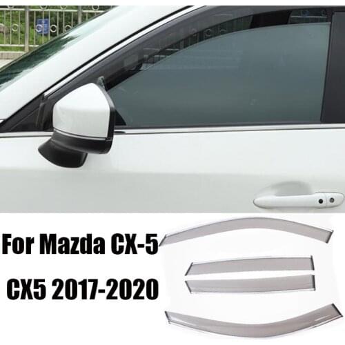 For Mazda CX-5 CX5 CX 5 2017-2020 Chrome Car Window Sun Vent Visor Rain Guards Sun/ rain Shield Car accessories Interior