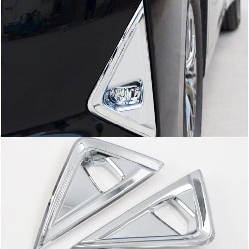 For TOYOTA Alphard 2019 ABS Chrome 2PCS Car Front Headlight Fog Lamp Fog Light Cover Trim Car Styling