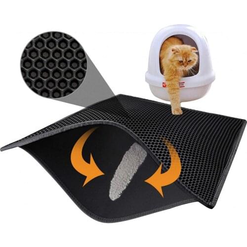 Double Layer Honeycomb Large Holes Design Waterproof EVA Material BPA Free Cat Litter Mat Litter Tray Mat Bed For Cats House