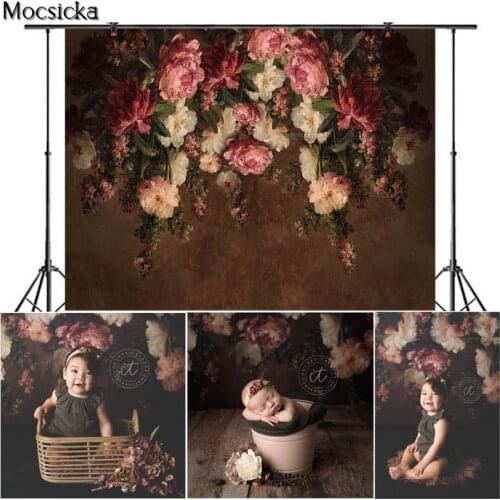 Art Flower Wallpaper Photography Background Hand Drawn Style Newborn Baby Shower Portrait Backdrop Decoration Props Photo Studio