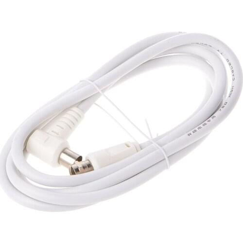 9.5mm White 90 Degrees Male To F Type Male Coaxial TV Satellite Antenna Cable P82A