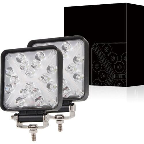 2PCS 4Inch 168W LED 6000K Square Work Light White Amber Spot Flood Light Bar Fog Driving lights For Truck SUV Boat Off Road ATV