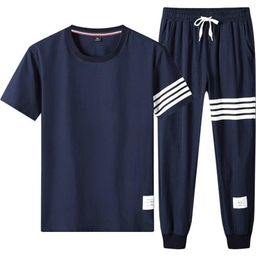 New Mens hip hop Set Summer Men Short Sets T Shirt Shorts Male Fashion Casual Patchwork Sportswear pant Tracksuit Jogger 4XL