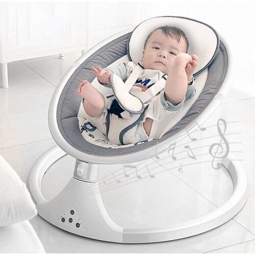 Newborn Baby Cradle Baby Rocking Chair Sleeping Swing Bouncer Rocking Soothing Electric Cradle Bluetooth Rocker Chair With Seat
