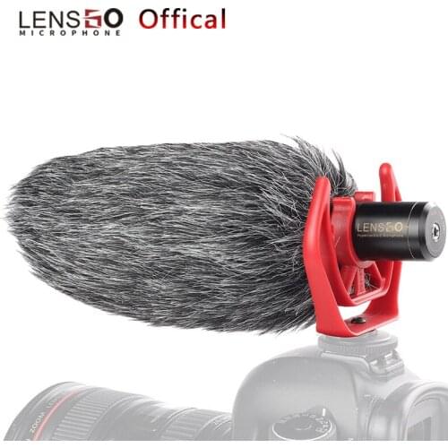 LENSGO Shotgun Video Microphone On-Camera Mini Condenser Record Interview Vlog Mic for Mobile Phone DSLR Camera Osmo Pocket