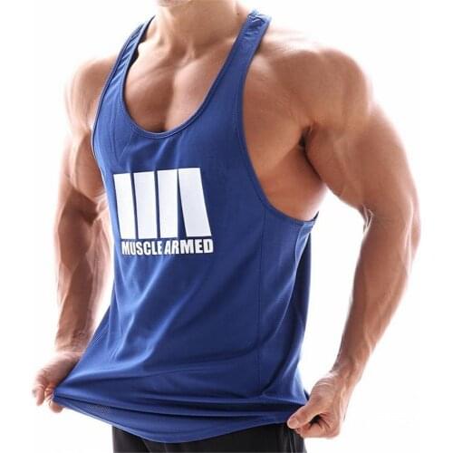 Men Bodybuilding Tank Tops Gym Workout Fitness quick-drying Sleeveless shirt Running Vest Male Summer Brand sports Tank Tops