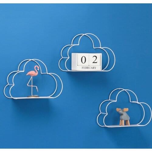 Wall mounted decorative shelf Cloud shaped Floating Shelf Metal Iron Storage Display Rack Holder bracket
