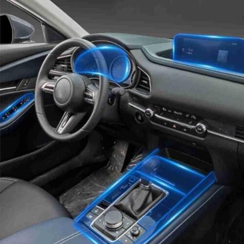 Car interior control film navigation dashboard screen transparent sticker for mazda cx30 accessories central control panel 2021