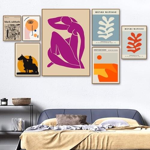 Abstract Curve Geometry Poster Matisse Vintage Canvas Painting Colorful Prints Wall Art Picture for Living Room Home Decoration