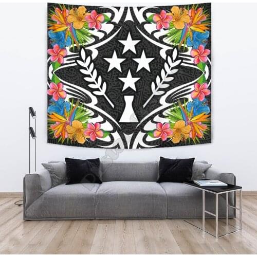 Kosrae State Tapestrys Tropical Flowers Style 3D Printed Tapestrying Rectangular Home Decor Wall Hanging