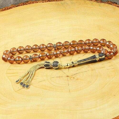 Silver Faceted Zultanit Gemstone Prayer Rosary Men Sphere Cut Rosary With Silver Tassel Turkish Tasbih Gold Colored Drop Tassel