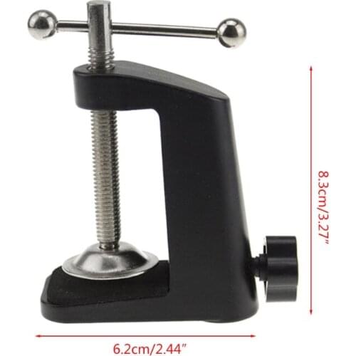Replaced Aluminum Alloy Iron Cantilever Bracket Clamp with Hole Adjustable Thumb Screws Non-Slip Mat for Mic Stand Table PXPE