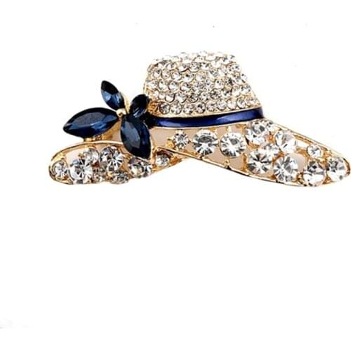 Vintage Hat Brooches Women Rhinestone Flower Brooch Fashion Winter Corsage Coat Sweater Accessories Scarf Buckle Jewelry