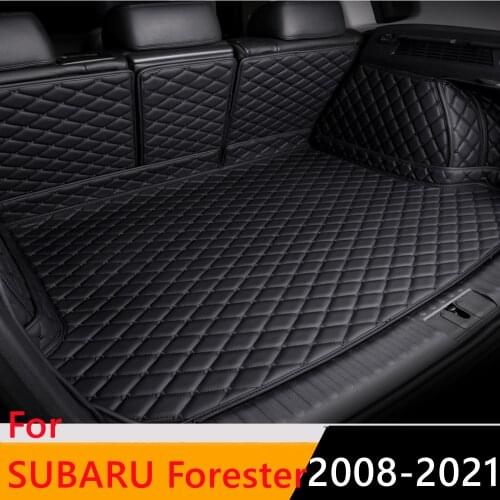 Sinjayer Waterproof Highly Covered Car Trunk Mat Tail Boot Pad Carpet Cover High Side Cargo Liner For SUBARU Forester 2008-2021