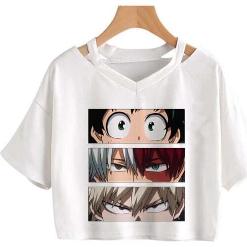 Manga My Hero Academia Bakugou T-shirt Women Cute Boku No Hero Academia T Shirt Cool Todoroki Graphic Tshirt Top Tees Female