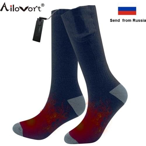 Winter 3.7V Battery Rechargeable Electric Heated Socks Man Woman With Elastic Feet Warmer Ski Socks For Ski Outdoor Sports