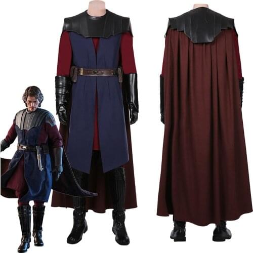 Star The Clone Wars Anakin Skywalker Cosplay Costume Adult Men Cloak Uniform Outfits Halloween Carnival Suit