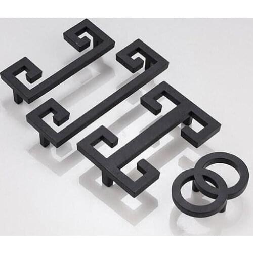 1.1'' 3.75" 5" Black Knob Cabinet Pulls Door Handle Dresser Drawer Knobs Pulls Handles Unique Kitchen Pull Hardware 28 96 128mm