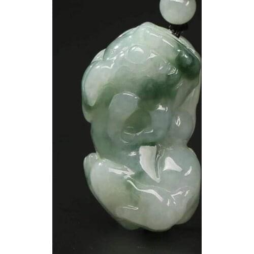 100% real jade Natural Hand Carving Mymanmar jade handmade brave troops women men green jade Pendant necklace jade gift