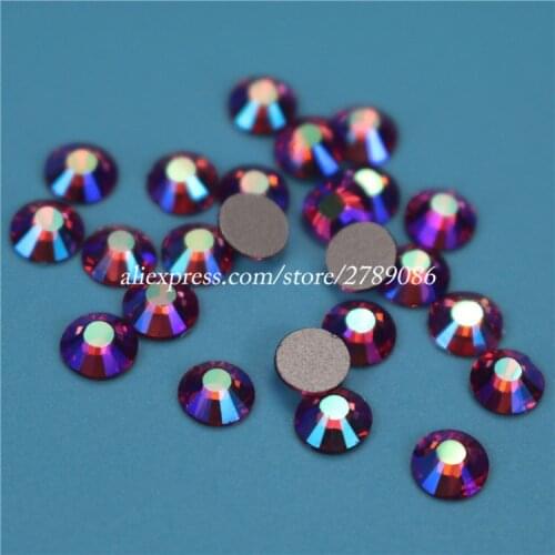 1440pcs/lot Siam AB FlatBack Non HotFix Strass Nail art Rhinestone 3D Glass Round Crystal Stones For DIY Nails Decorations