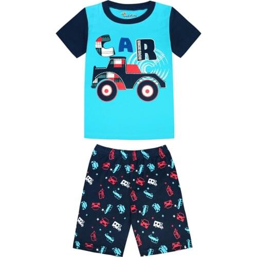 2021 Casual Kids Clothes 2 Piece Set Clothing Colorful Cool Boy T-shirt + Shorts Clothing Boys Girls Children Baby Clothes Suit