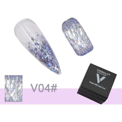 24 Colors Nail Polish Big Sequin Burst Glitter Gel Colorful Nail Explosion Aurora Bright Reflective Diamond Glue Varnish TSLM2