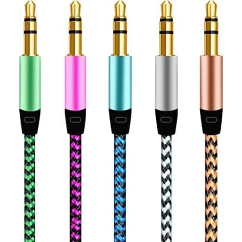 3.5mm Aluminum Alloy Male to Male Audio Cable Stereo Car Auxiliary Audio Cable for Phone Aux Male Audio Cable