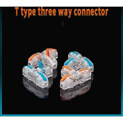 30/50/100Pcs T-type Transparent three-way quick connector cable connector wire connector