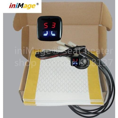 Free shipping New arrival LED electronic switch diamond shape carbon fiber car seat heater,warmer,heated pad. automobile warmer