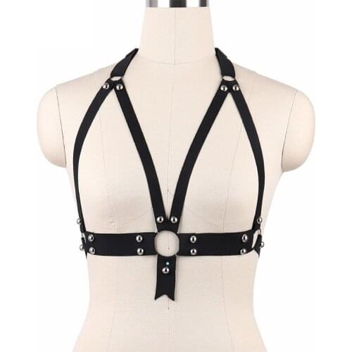 JLX.HARNESS Black Open Chest Cage Bra Women Body Harness Sexy Crop Top Bondage Lingerie Pole Dance Underwear Fetish Wear O0036