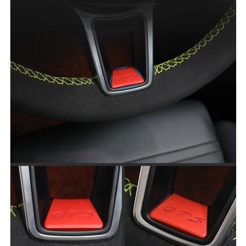 For Porsche Macan 2015-2021 ABS Carbon Fiber Steering Wheel Center Cover Trim 1X