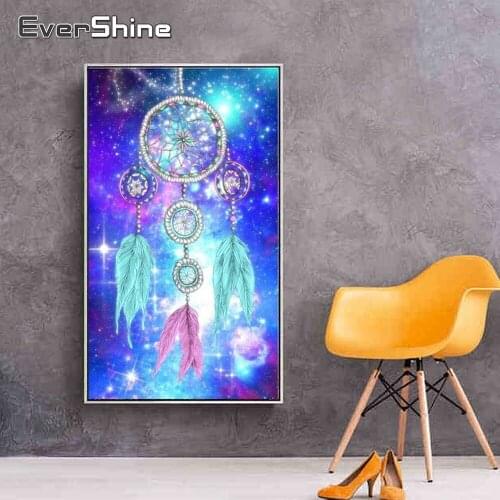 EverShine Large DIY Diamond Painting Dreamcatcher Diamond Embroidery Flowers Picture Of Rhinestones Mosaic Diamond Paintings Art