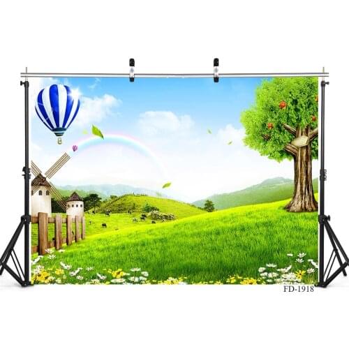 Photo Studio Photography Background Countryside Scenic Rainbow Party Vinyl Photo Backdrops for sale Child Baby Newborn Photocall