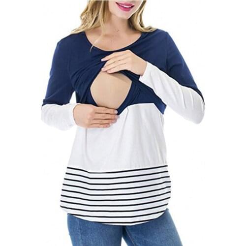 JEENSISOME Long Sleeve Maternity T-Shirts