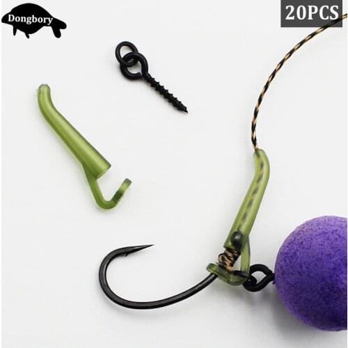 20PCS Carp Fishing Accessories Kit Bait Screw with Ring D Rig Line Aligner Rubber Sleeve for Carp Fishing Rig Making End Tackle