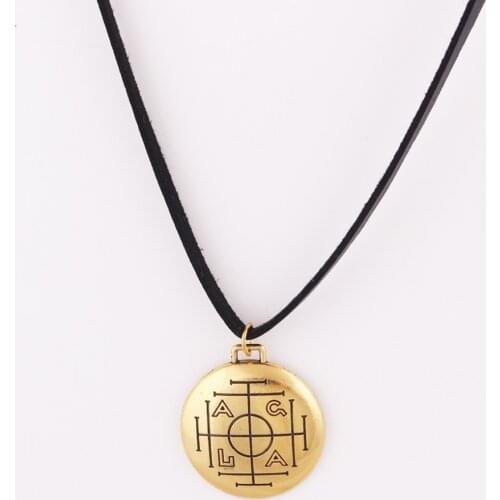 Leather Rope Chain Special Design Magick Rune AGLA Antique Gold Material Zinc Alloy High Grade Fashion And Cool Dropshipping