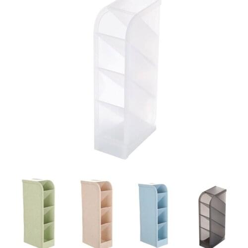 2pcs/pack 4 Grid Multi-function Inclined-style Plastic pen holder 4 colors makeup Storage box Desk Pen Pencil Organizer