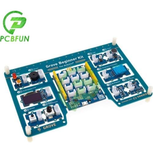 The Grove Beginner Kit for Arduino Compatible Board ATmega328p Based Seeeduino Lotus pre-wired Compatible with Grove Module