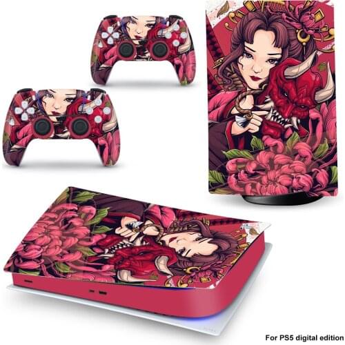 Nv Wu Style PS5 Digital Edition Skin Sticker for Playstation 5 Console & 2 Controllers Decal Vinyl Protective Skins 1