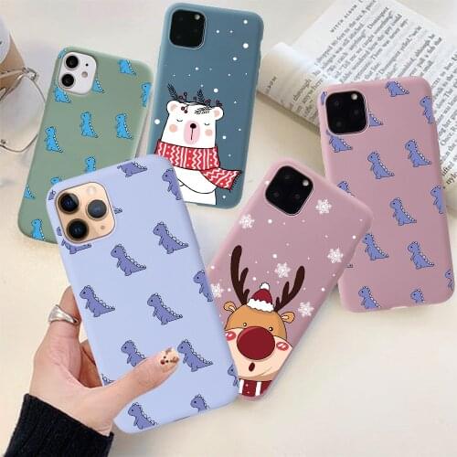 Merry Christmas Gift Silicone Phone Case for iPhone 12 11 Pro Max X XR XS Soft TPU Candy Cases for iPhone 11 7 8 Plus SE20 Cover