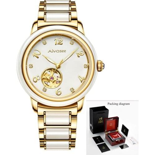 New Luxury brand fashion women watch 100% jade automatic skeleton mechanical couple watches creative unique business men Watches