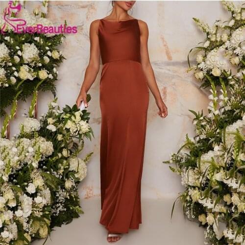 Mermaid Bridesmaid Dresses Robe De Soirée De Mariage 2021 Wedding Guest Dress Long Satin свадебное платье